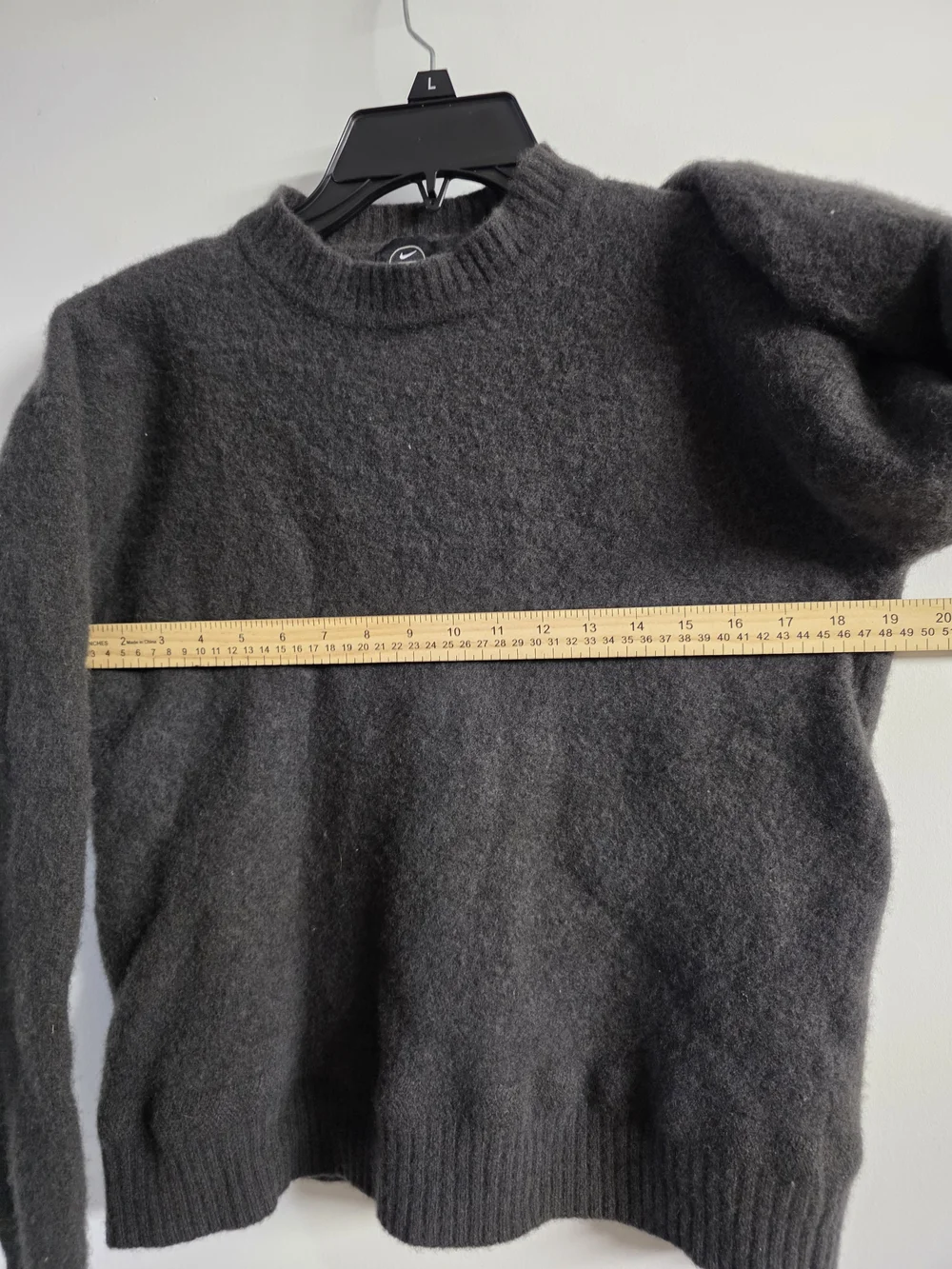 Vintage 90s Nike Golf Sweater Womens XL 100% Lambswool Black Hong Kong Swoosh